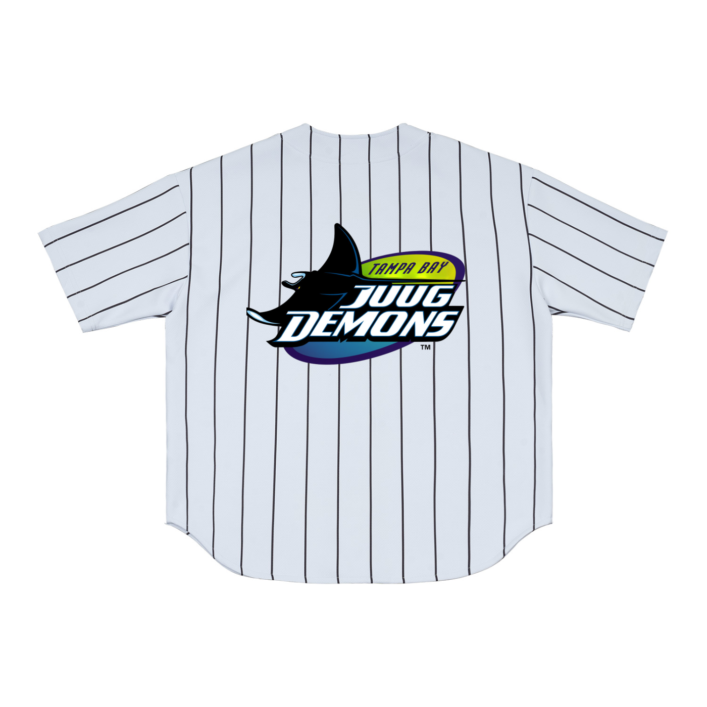 “Tampa Juug Demons” Pinstripe Baseball Jersey