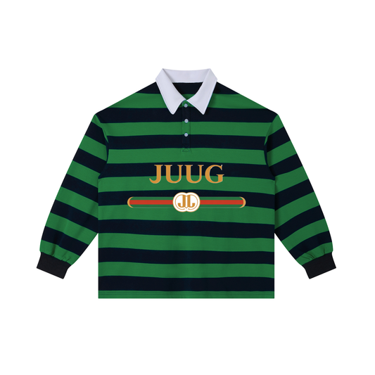 “Fucci” Color Block Stripe Polo Shirt