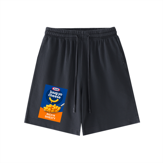 “Juug Yo Cheese” Vintage Wash Cotton Shorts