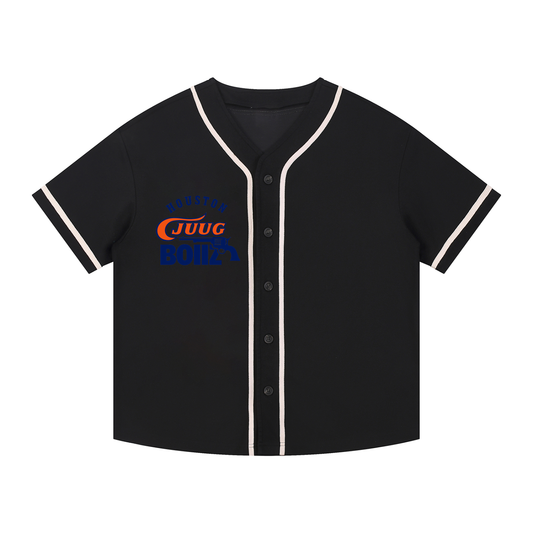 “Houston Juug Boiiz” Contrast Piped Button-Up Jersey